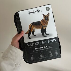 Canada Pooch Black Dog Boots Suspender